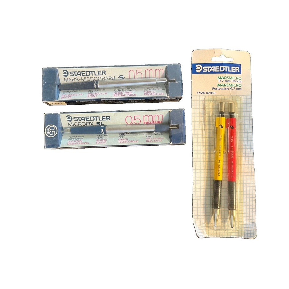 4 Staedtler 0.5 & 0.7 Mechanical Micro Pencils (1) 77210 (1) 772 15N (2) 775 07